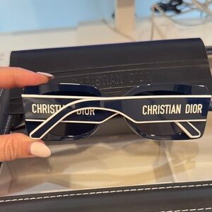 Dior Dark Blue Sunglasses with Star Accents